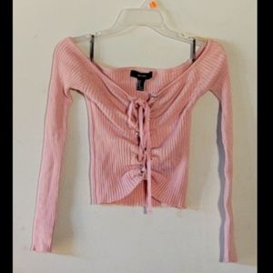 Long sleeve lace-up front Tee